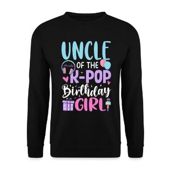 Uncle Of The K Pop Birthday Girl - Unisex Sweatshirt - black - Front - Alina (178cm) & Michal (187cm)