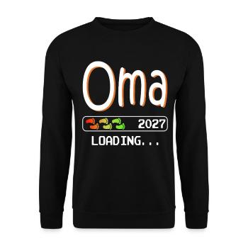 Future grand-mère en 2027 qui charge sa future grand-mère - Sweat-shirt Unisexe - noir - Devant - Alina (178cm) & Michal (187cm)