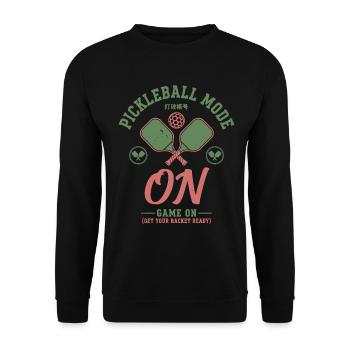 Mode Pickleball sur le jeu sur Joueur de Pickleball Drôle - Sweat-shirt Unisexe - noir - Devant - Alina (178cm) & Michal (187cm)