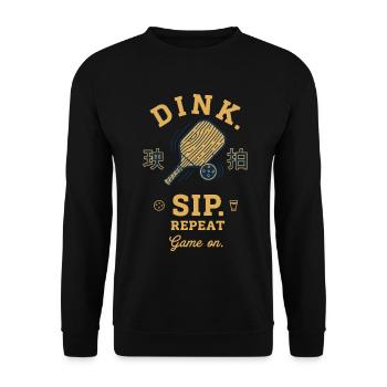 Pickleball-lustiger Pickleball-Pickleball - Unisex Pullover - Schwarz - Vorne - Alina (178cm) & Michal (187cm)
