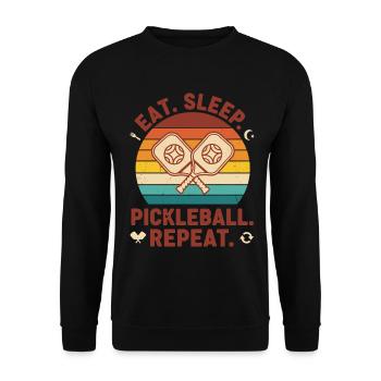 Pickleball Eat Sleep Pickleball Repeat Funny - Unisex Sweatshirt - black - Front - Alina (178cm) & Michal (187cm)