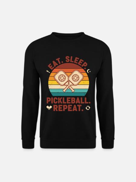 Pickleball Eat Sleep Pickleball Repeat Funny - Unisex Sweatshirt - black