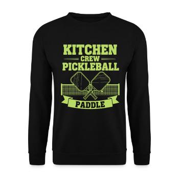 Pickleball Kitchen Crew Paddle lustige Spieler-Gurke - Unisex Pullover - Schwarz - Vorne - Alina (178cm) & Michal (187cm)