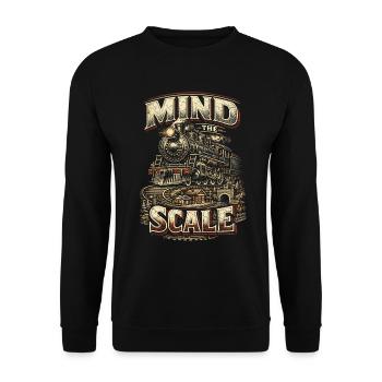 Modelleisenbahn Eisenbahn Mind The Scale - Sweat-shirt Unisexe - noir - Devant - Alina (178cm) & Michal (187cm)