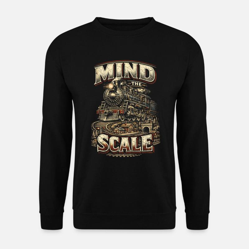 Modelleisenbahn Eisenbahn Mind The Scale - Unisex Pullover - Schwarz