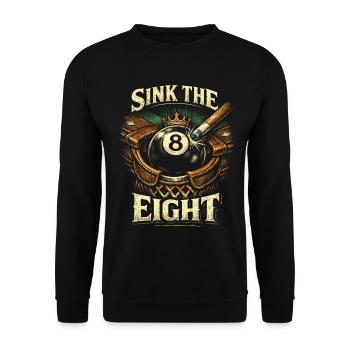 8-Ball Billiards Sink The Eight - Unisex Sweatshirt - black - Front - Alina (178cm) & Michal (187cm)