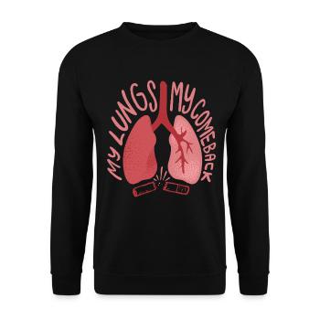 Non Smoking Ex Smoker My Lungs My Comeback - Unisex Sweatshirt - black - Front - Alina (178cm) & Michal (187cm)