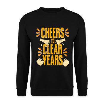 Antialcoholic Abstinent Cheers To Clear Years - Unisex Sweatshirt - black - Front - Alina (178cm) & Michal (187cm)