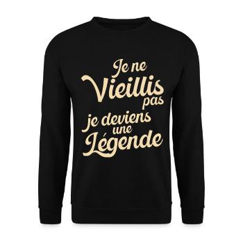 Idée Cadeau Anniversaire Humour Original Légende - Sweat-shirt Unisexe - noir - Devant - Alina (178cm) & Michal (187cm)