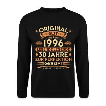 Original seit 1996 – Lebende Legende 30 Jahre - Unisex Pullover - Schwarz - Vorne - Alina (178cm) & Michal (187cm)
