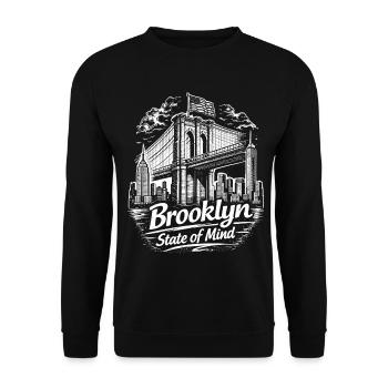 Brooklyn State of Mind Bridge New York NYC - Unisex Sweatshirt - black - Front - Alina (178cm) & Michal (187cm)