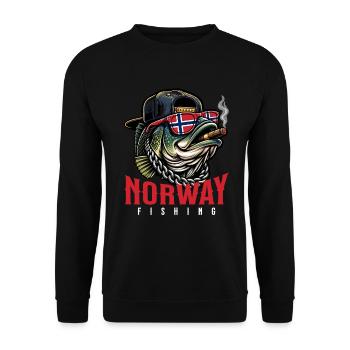 Pêche en Norvège Pêche Voyage de pêche - Sweat-shirt Unisexe - noir - Devant - Alina (178cm) & Michal (187cm)