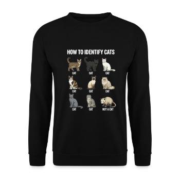 Cat Species Recognition Motif - Unisex Sweatshirt - black - Front - Alina (178cm) & Michal (187cm)