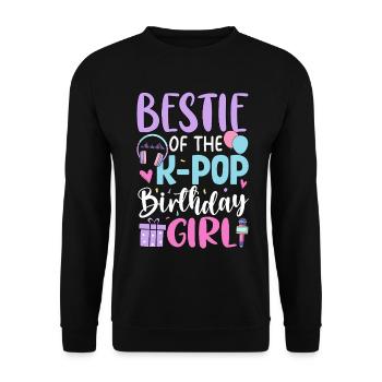 Bestie Of The K Pop Birthday Girl - Unisex Sweatshirt - black - Front - Alina (178cm) & Michal (187cm)