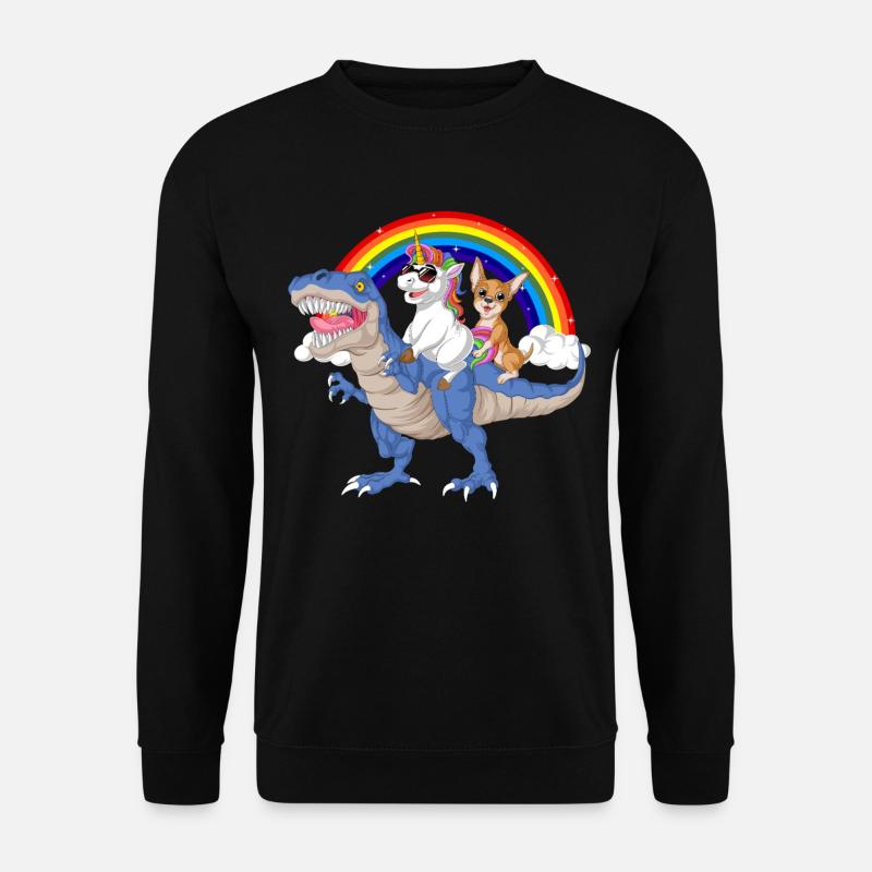 Chihuahua-Einhorn-Dinosaurier-Hemd - Unisex Pullover - Schwarz