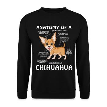 T-shirt Chihuahua Anatomie – T-shirt Dog Lover - Sweat-shirt Unisexe - noir - Devant - Alina (178cm) & Michal (187cm)