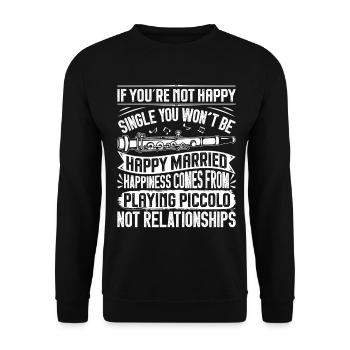  Piccolo Instrument Orchestra Marching Band - Unisex Sweatshirt - black - Front - Alina (178cm) & Michal (187cm)