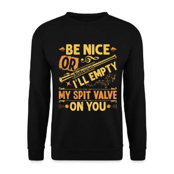  Piccoloist Spit Valve Marching Band Uniform - Unisex Sweatshirt - black - Front - Alina (178cm) & Michal (187cm)