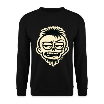 Schädelgraffiti - Unisex Pullover - Schwarz - Vorne - Alina (178cm) & Michal (187cm)