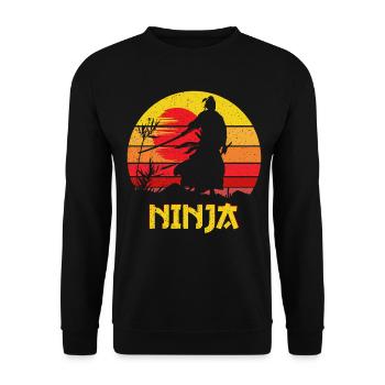 Ninja Vintage Shadow Warrior Sword - Unisex Sweatshirt - black - Front - Alina (178cm) & Michal (187cm)