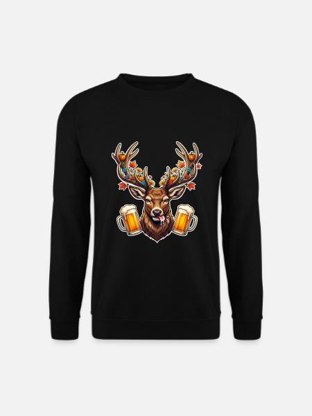 Antler Beer Motif - Unisex Sweatshirt - black