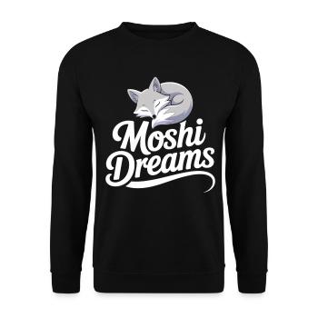 Moshi Dreams Fuchs - Schlafender Fuchs Geschenk - Unisex Pullover - Schwarz - Vorne - Alina (178cm) & Michal (187cm)