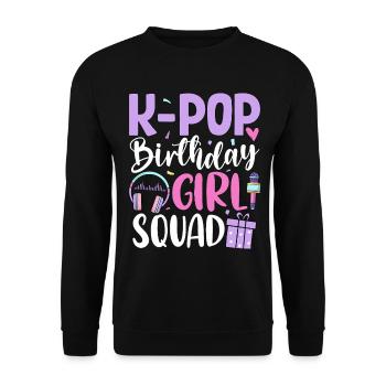 K Pop Birthday Girl Squad - Unisex Sweatshirt - black - Front - Alina (178cm) & Michal (187cm)