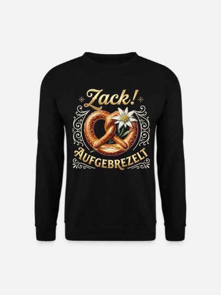 Trachten T-Shirt Damen Dirndl Ersatz Trachtenshirt - Unisex Pullover - Schwarz