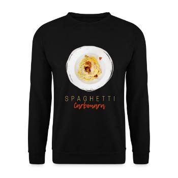 Design gourmet pâtes pâtes à la carbonara spaghetti - Sweat-shirt Unisexe - noir - Devant - Alina (178cm) & Michal (187cm)