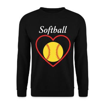 Softball Heart Sports - Unisex Sweatshirt - black - Front - Alina (178cm) & Michal (187cm)