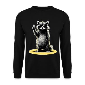 Paix des ratons laveurs - Sweat-shirt Unisexe - noir - Devant - Alina (178cm) & Michal (187cm)