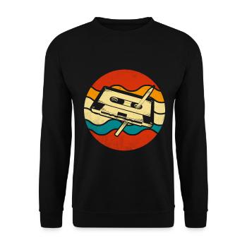Vintage Retro Music Tape 80s 90s Style Cassette - Unisex Sweatshirt - black - Front - Alina (178cm) & Michal (187cm)
