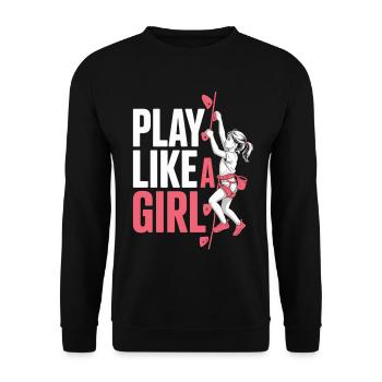 Joue comme une fille Chemise escalade Sports féminins - Sweat-shirt Unisexe - noir - Devant - Alina (178cm) & Michal (187cm)