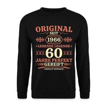 Original 1966 – Lebende Legende 60. Geburtstag - Unisex Pullover - Schwarz - Vorne - Alina (178cm) & Michal (187cm)