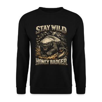 Honey Badger Honey Badger Animal - Unisex Sweatshirt - black - Front - Alina (178cm) & Michal (187cm)