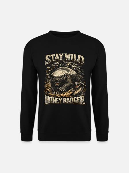 Honigdachs Honey Badger Tier - Unisex Pullover - Schwarz
