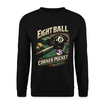 8-Ball Billard Eight Ball Corner Pocket - Unisex Pullover - Schwarz - Vorne - Alina (178cm) & Michal (187cm)