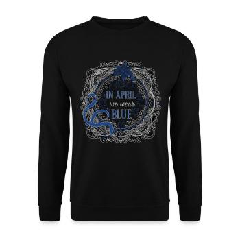 En avril, nous portons l’autisme bleu - Sweat-shirt Unisexe - noir - Devant - Alina (178cm) & Michal (187cm)