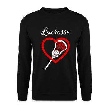 Lacrosse Heart Sport - Unisex Sweatshirt - black - Front - Alina (178cm) & Michal (187cm)