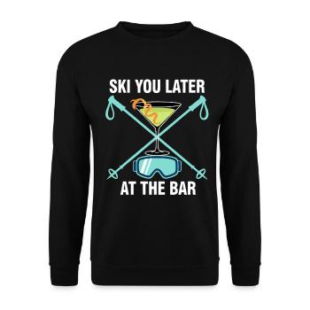 Skiez-vous plus tard au bar - Sweat-shirt Unisexe - noir - Devant - Alina (178cm) & Michal (187cm)