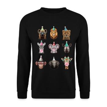 Animals Zoo Party Jungle Safari Zoo Birthday - Unisex Sweatshirt - black - Front - Alina (178cm) & Michal (187cm)