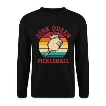Pickleball Dink Queen Lustige Spielerin Love Pickleball - Unisex Pullover - Schwarz - Vorne - Alina (178cm) & Michal (187cm)