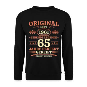 Original 1961 – Lebende Legende 65. Geburtstag - Unisex Pullover - Schwarz - Vorne - Alina (178cm) & Michal (187cm)