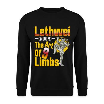 Lethwei (Nom) L’art des 9 membres Myanmar Birman - Sweat-shirt Unisexe - noir - Devant - Alina (178cm) & Michal (187cm)