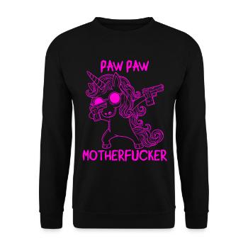 Paw Paw Unicorn - Unisex Pullover - Schwarz - Vorne - Alina (178cm) & Michal (187cm)