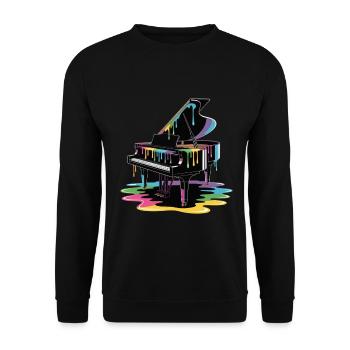 Colorful piano - Unisex Sweatshirt - black - Front - Alina (178cm) & Michal (187cm)