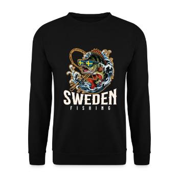 Sweden Fishing - Unisex Sweatshirt - black - Front - Alina (178cm) & Michal (187cm)