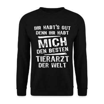 Tierarzt - Unisex Pullover - Schwarz - Vorne - Alina (178cm) & Michal (187cm)