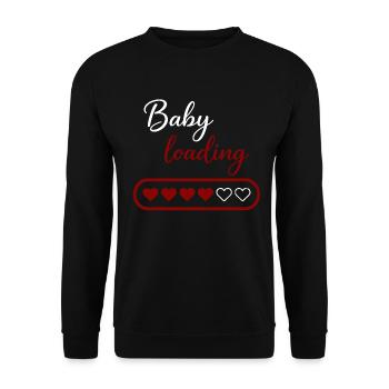 Chargement de bébé - Sweat-shirt Unisexe - noir - Devant - Alina (178cm) & Michal (187cm)