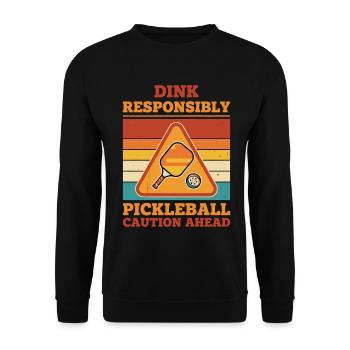 Pickleball Dink Responsibly Caution Ahead Funny - Unisex Sweatshirt - black - Front - Alina (178cm) & Michal (187cm)